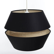Czarna lampa wisząca boho z podwójnym abażurem - A348-Oriana Lumes