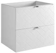 Biała wisząca szafka pod umywalkę z 2 szufladami 60 cm - Aploni 4X Edinos