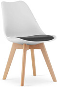 Komplet 4 szt. białych krzeseł skandynawskich - Asaba 3S Elior