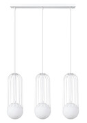 Biała lampa wisząca na listwie 3 druciane zwisy - A607-Lorem Lumes