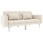 Rozkładana dwuosobowa kremowa sofa - Kvetos 2D Edinos