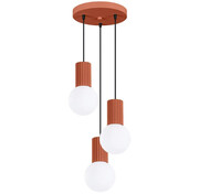 Czerwona ryflowana lampa wisząca - K600-Buble Lumes