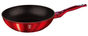 Nowoczesny czerwony wok granitowy na indukcję 28cm - Arwen 9X Edinos