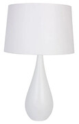 Biała skandynawska lampa stołowa z abażurem - S224-Flux Lumes