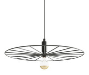 Czarna druciana okrągła lampa wisząca 45 cm - A194-Hado Lumes