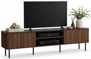Stolik pod TV 200 cm do salonu orzech warmia + czarny marmur - Pazzio 5X Edinos Premium