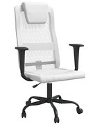 Białe krzesło biurowe ergonomiczne z ekoskóry - Elgo 4X Edinos