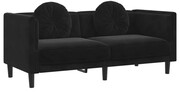 Czarna sofa 2-osobowa z poduszkami - FINO 4X Edinos