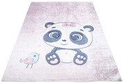 Różowy dywan dziecięcy skandynawski z małą pandą - Limi 3X 160x230 Profeos
