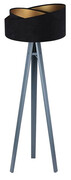 Czarno-antracytowa lampa stojąca welurowa - EXX253-Emis Lumes