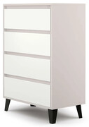 Komoda w stylu skandynawskim kaszmir + biały - Bilgo 5X Edinos Premium