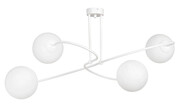Biała lampa sufitowa z mlecznymi kloszami - D100-Eyo Lumes