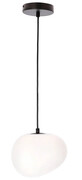 Loftowa czarna lampa wisząca z mlecznym kloszem 20 cm - D206-Bills Lumes