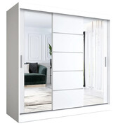 Biała szafa przesuwna z lustrem 200 cm - Ebia 6X Edinos