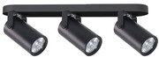 Czarna lampa sufitowa z 3 reflektorkami - Z072-Santino Lumes