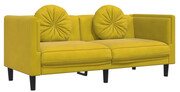 Aksamitna żółta sofa do salonu - FINO 4X Edinos