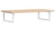 Naturalne drewno półka 100x50 białe uchwyty - Bafo Edinos