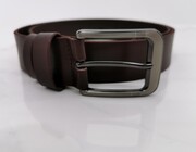 Elegancki skórzany brązowy klasyczny męski pasek 03