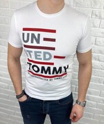 Biała męska koszulka Tommy Life z napisami united