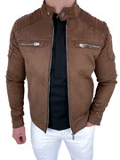 Zamszowa kurtka camel meska ramoneska biker Stylovy