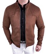 Kurtka biker zamszowa męska camel M-7196 Stylovy