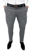 Eleganckie spodnie męskie szare slim fit Stylovy D-1100C