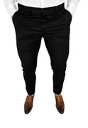 Czarne eleganckie spodnie męskie slim fit Stylovy 1840