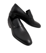 Eleganckie skórzane półbuty męskie czarne 1031