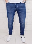 Niebieskie jeansy meski slim fit zwezane Blue-1