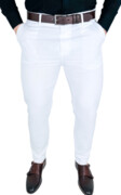 Białe spodnie materiałowe chinosy męskie slim fit 1894