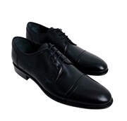 Czarne eleganckie skórzane półbuty męskie 1050