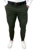 Spodnie męskie materiałowe chinosy khaki slim fit 3018
