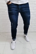 Spodnie jeansowe męskie z przetarciami i kółeczkami ctrl102