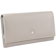 Kochmanski damski portfel skórzany beżowy duży na zatrzask zapinany