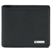 Portfel męski mały skóra saffiano na karty slim czarny Charles