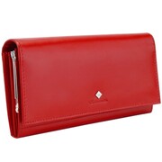 Kochmanski damski portfel czerwony skórzany duży na zatrzask bigiel