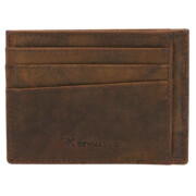 Skórzany mini portfel męski na karty brązowy Leo