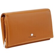 Kochmanski damski portfel skórzany średni brązowy kamelowy z kieszonkami