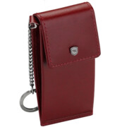 Skórzane etui na klucze z kółkiem czerwone burgundowe ISLA