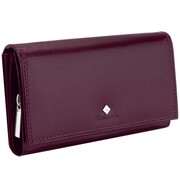 Kochmanski damski portfel skórzany duży śliwkowy z przegródkami