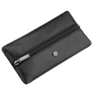 Miękkie skórzane etui na klucze na zamek z kółkiem czarne OHIO