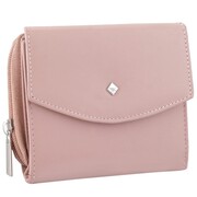 Kochmanski damski portfel skórzany mały pudrowy różowy na zamek