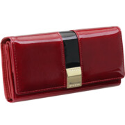 Portfel damski skórzany czerwony lakierowany premium Lilly