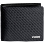 Skórzany męski portfel karbonowy poziomy bez zapięcia RFID Dubai