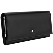 Kochmanski damski portfel czarny skórzany duży na zatrzask szeroki