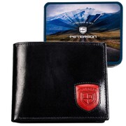 Peterson portfel męski skórzany czarny mały poziomy na 3 karty 83118