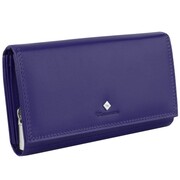 Kochmanski damski portfel ze skóry naturalnej duży fioletowy pojemny