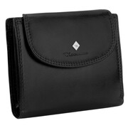 Kochmanski damski portfel ze skóry naturalnej czarny mały z zapięciem