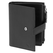 Klasyczny portfel męski skórzany czarny z zapięciem pionowy Greg