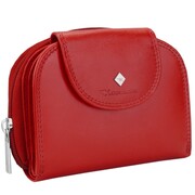 Kochmanski damski portfel czerwony skórzany mały zamek zapięcie